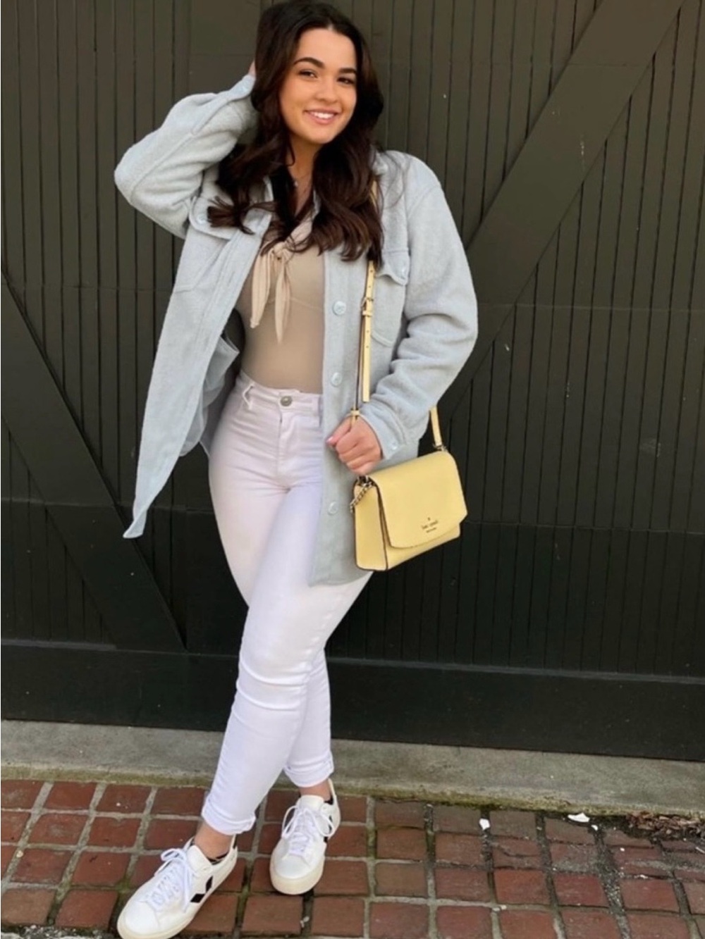 kate spade pastel Yellow Leather Crossbody Bag